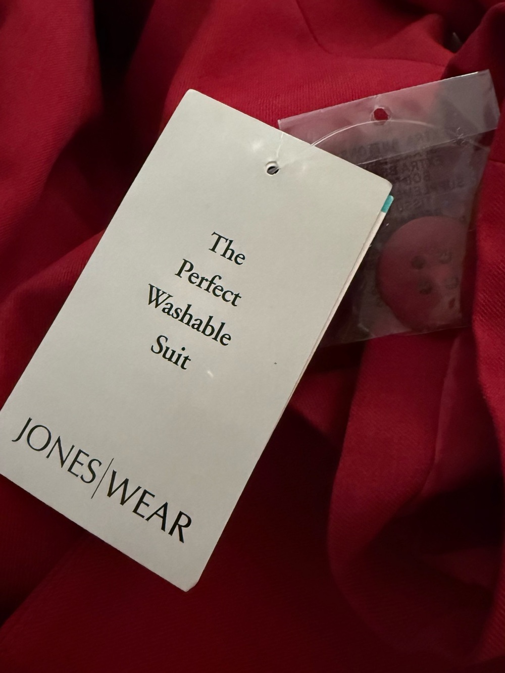 Jones Wear Red Size 16 Two Piece Pant Suit Blazer Trousers Power Dressing NWT - Picture 9 of 9